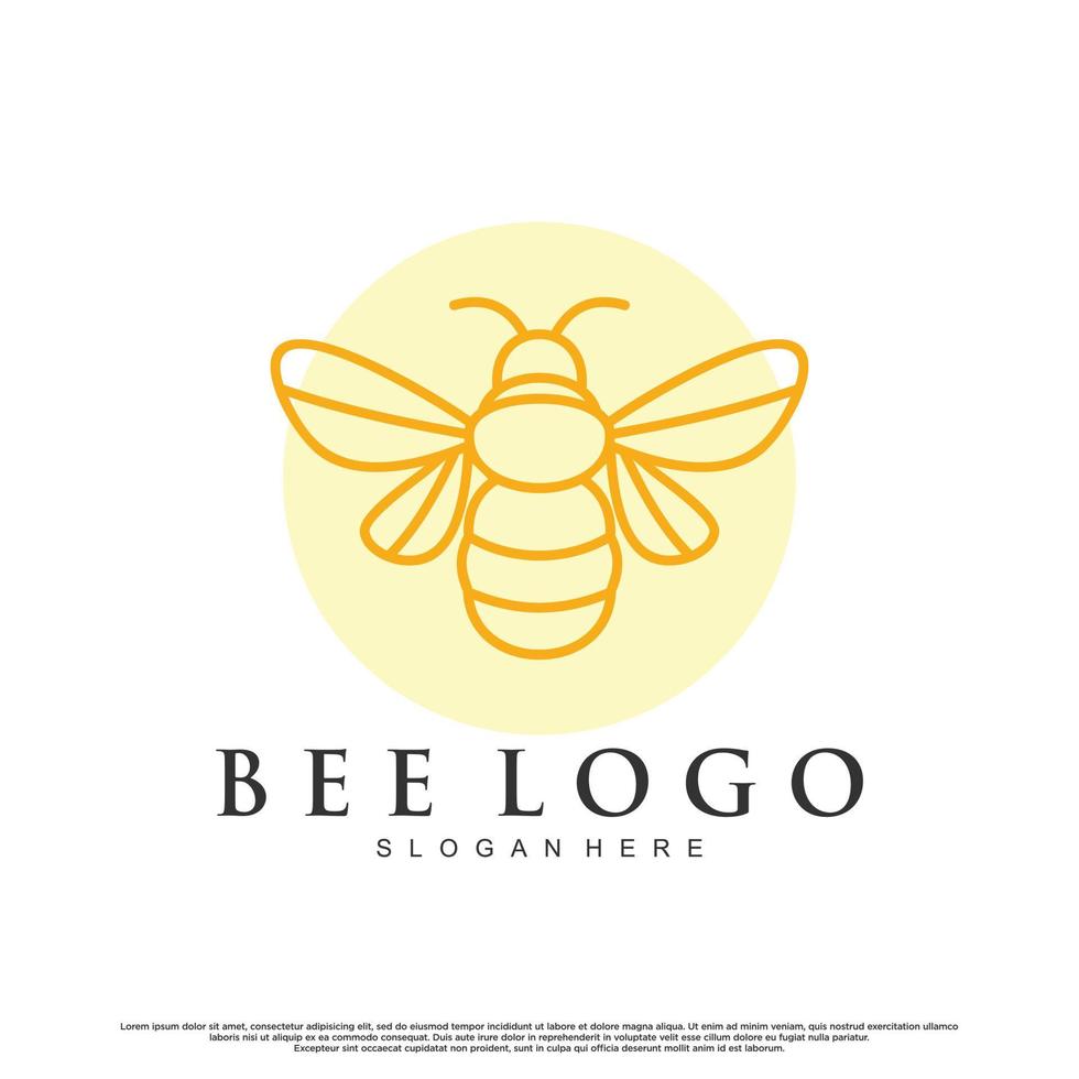 Bienen-Logo-Design mit kreativem Konzept-Premium-Vektor vektor