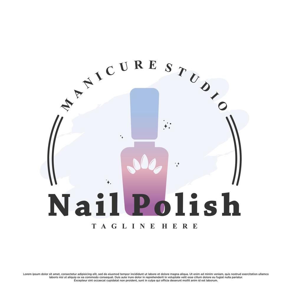 Nagelkunst oder Nagellack für Beauty-Logo-Design mit einzigartigem Konzept-Premium-Vektor vektor