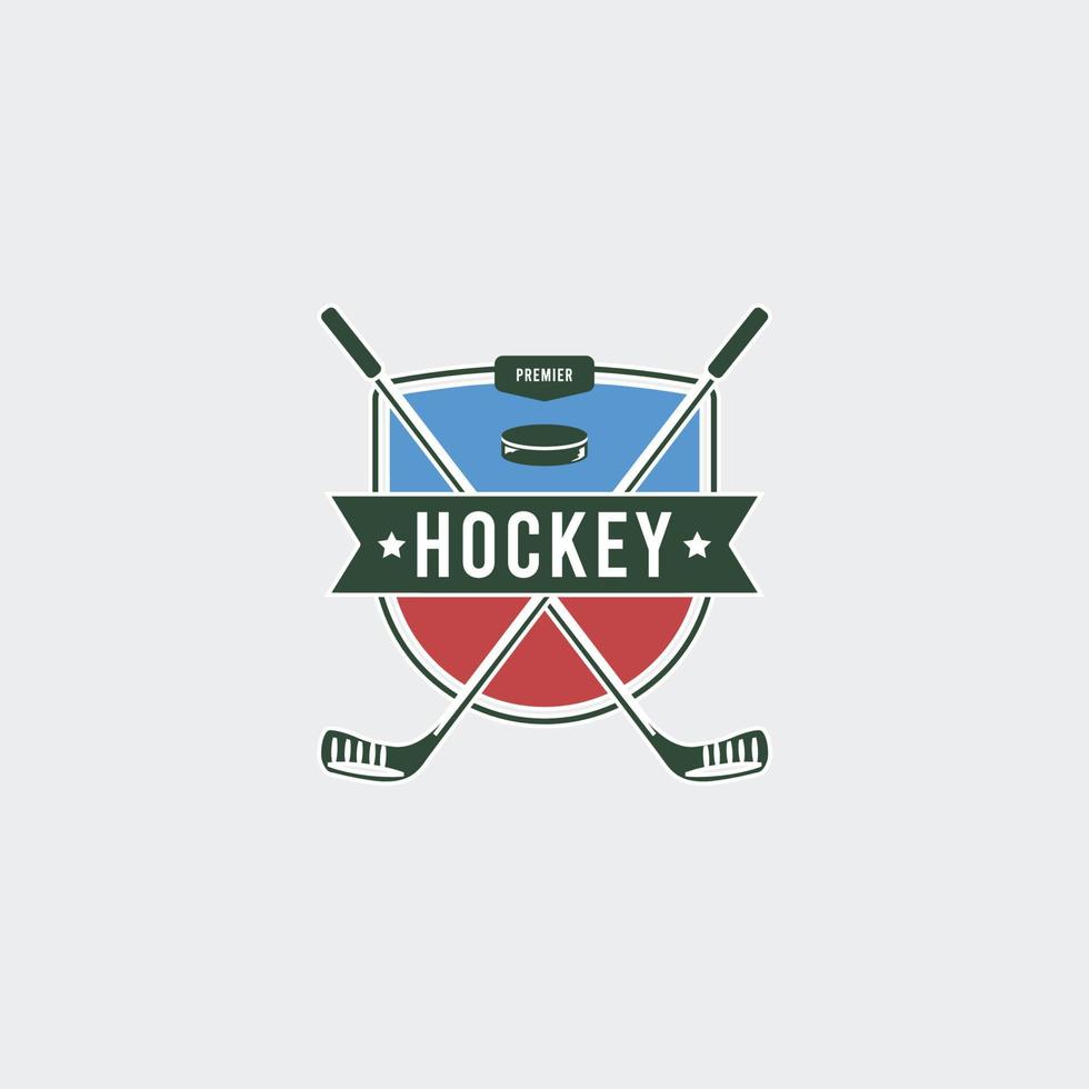 Hockey-Logo-Abzeichen einfaches Design vektor