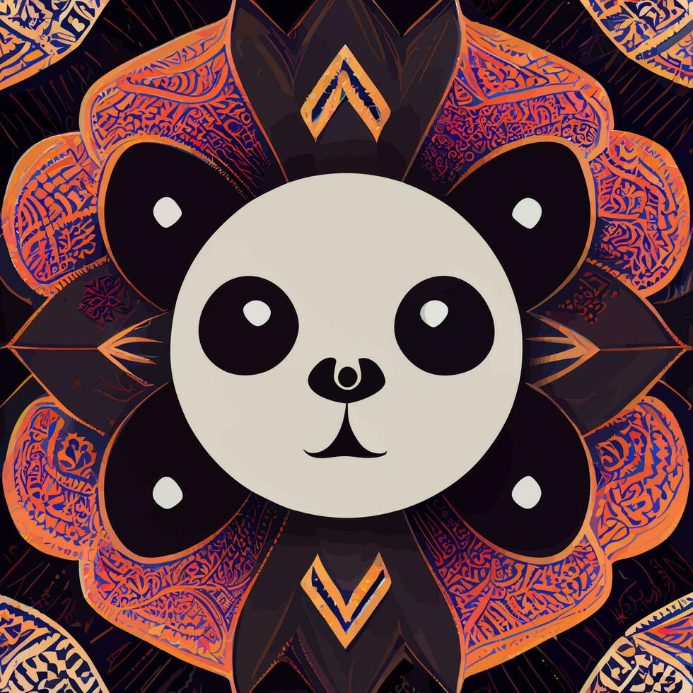 illustration vektor grafisk av panda i hand dra stam- mandala stil perfekt för t-shirt, affisch eller redigera och skräddarsy din design, kort, baner