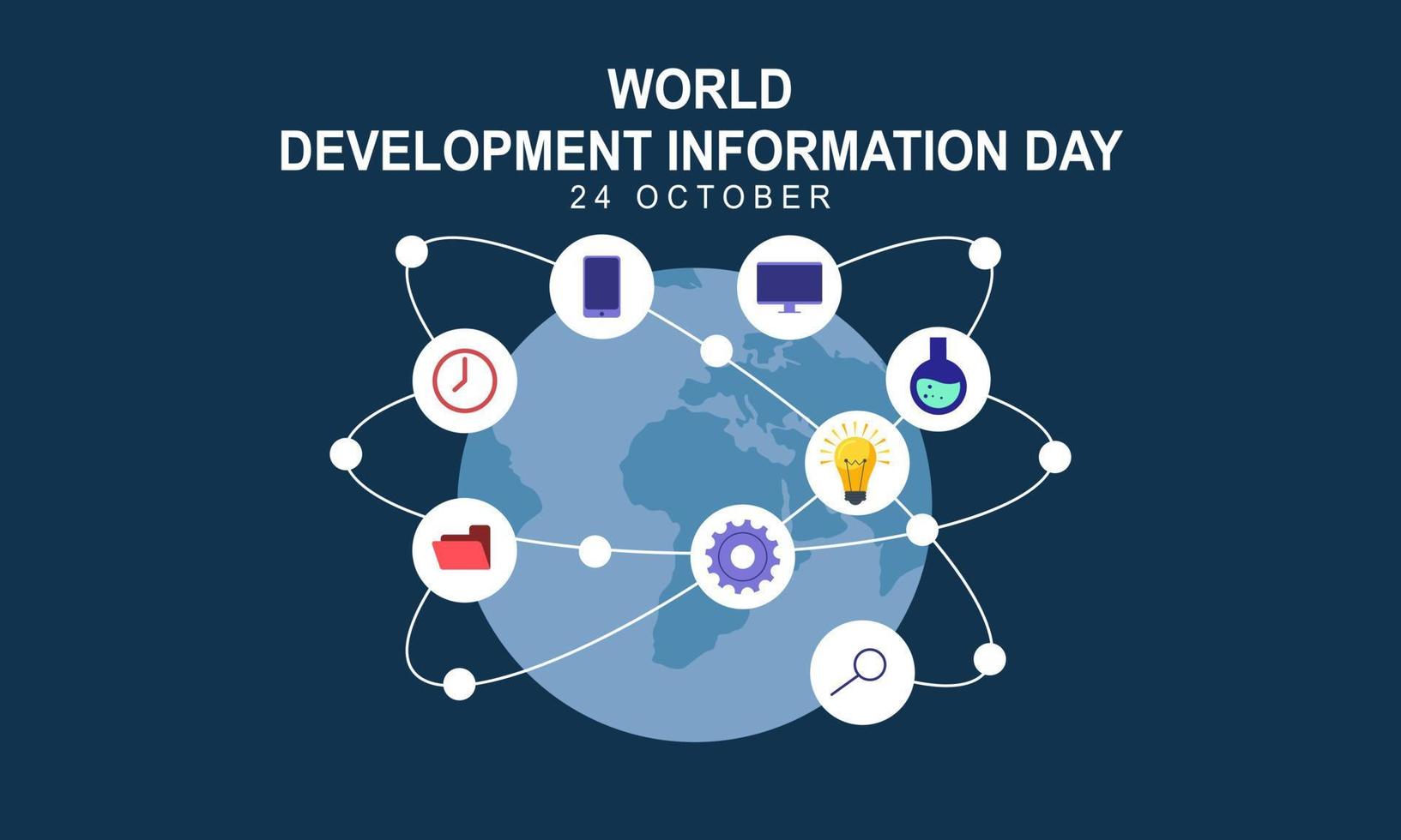 värld utveckling information dag. teknologi information ikon illustration vektor