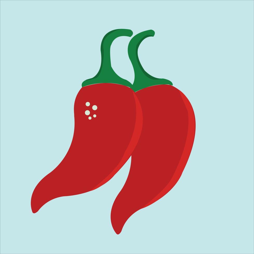 isolerat kryddad röd chili tecknad serie illustration vektor