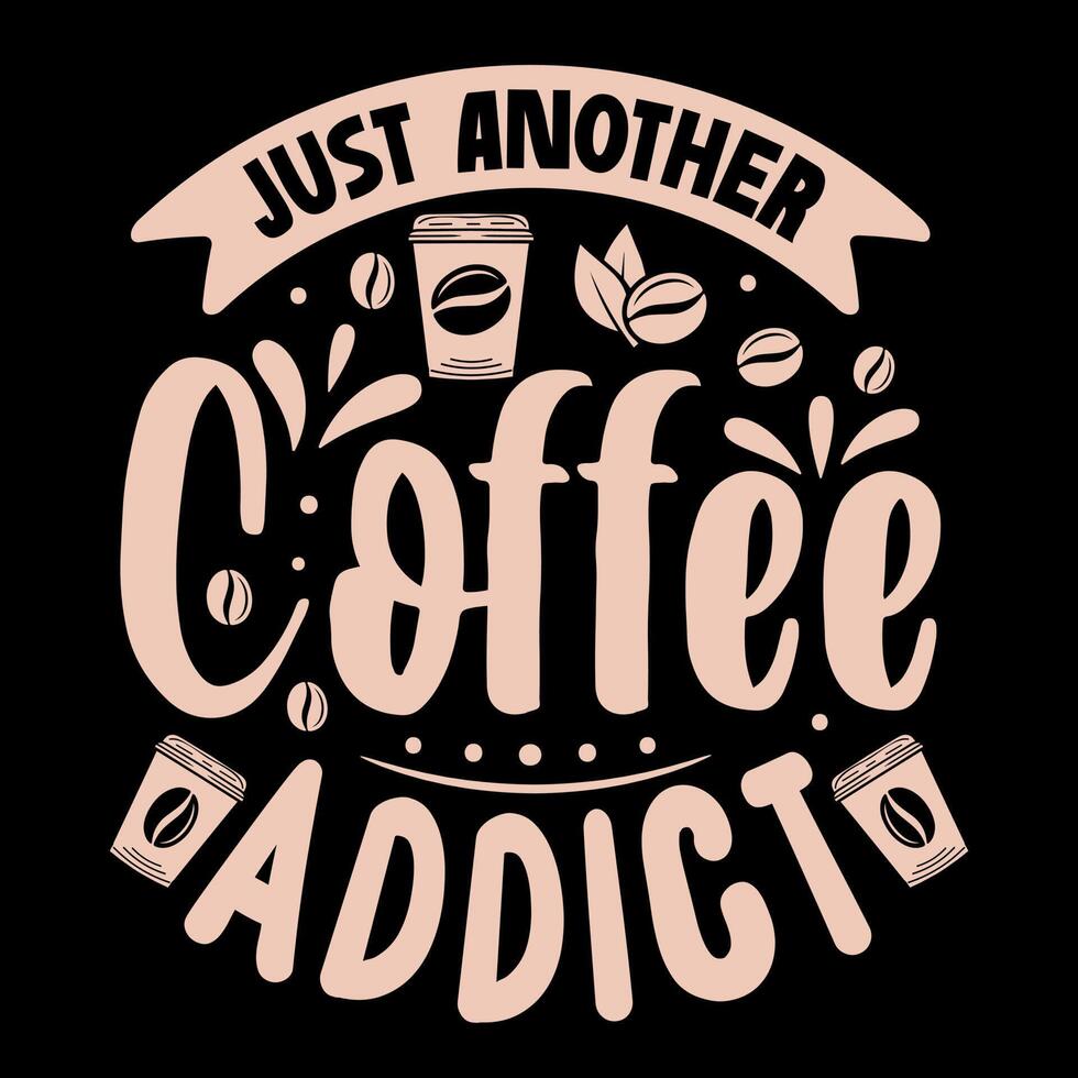 Kaffeetassenvektor, Typografiekaffeeelement, Handzeichnungskaffeetasse, Kaffeebohnen vektor