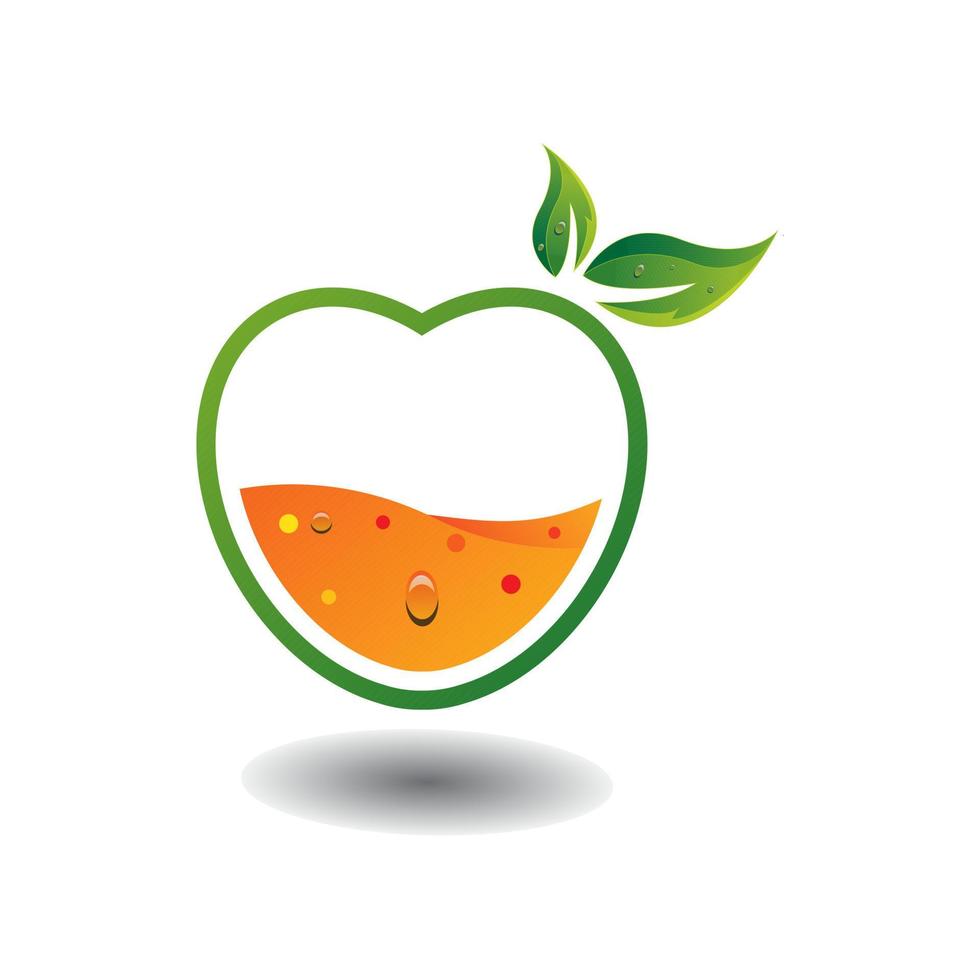 orange juice logotyp design mall. frukt logotyp. orange och frukt illustration vektor