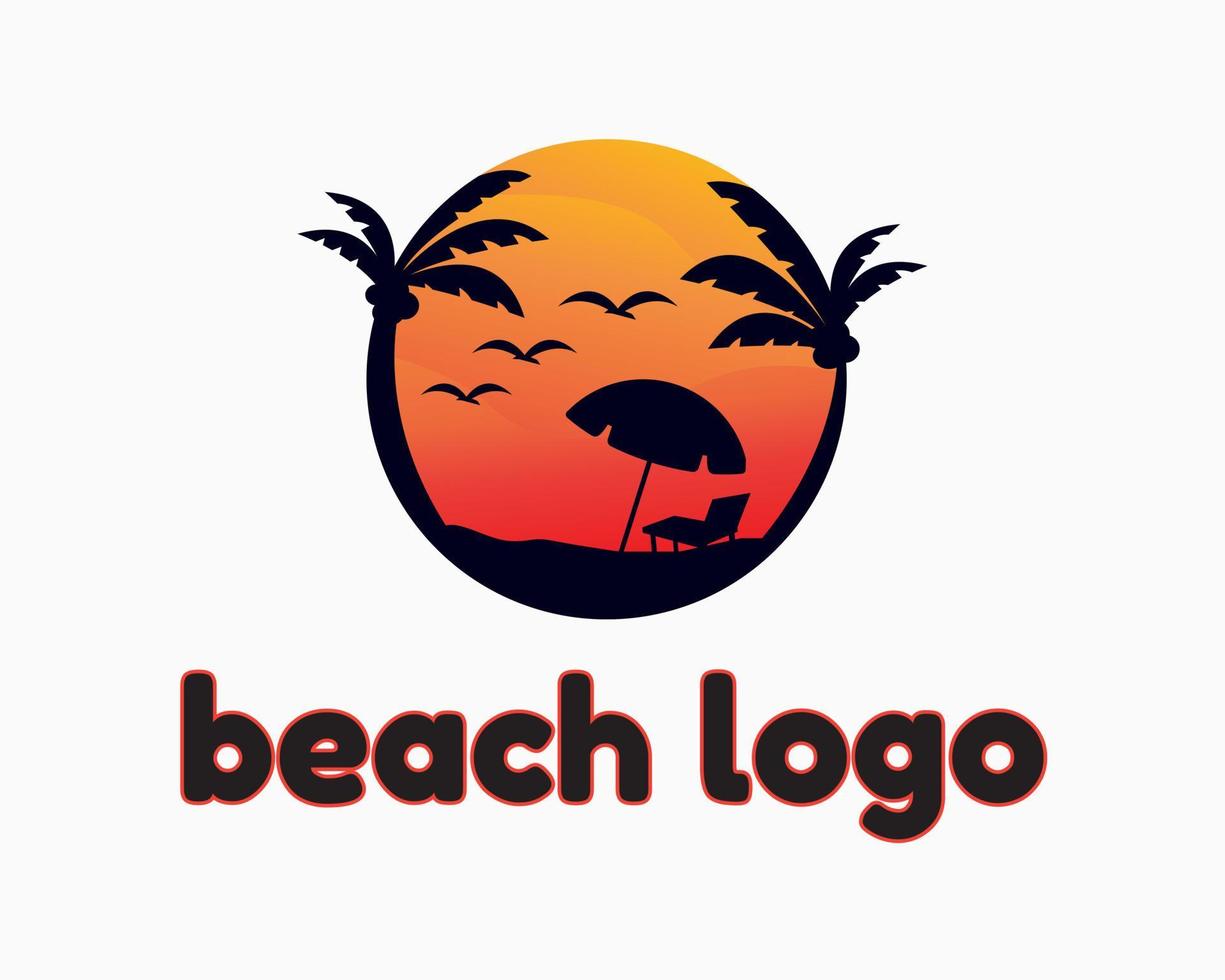 Strand-Sommer-Logo-Design-Vorlage. einfaches Logo vektor