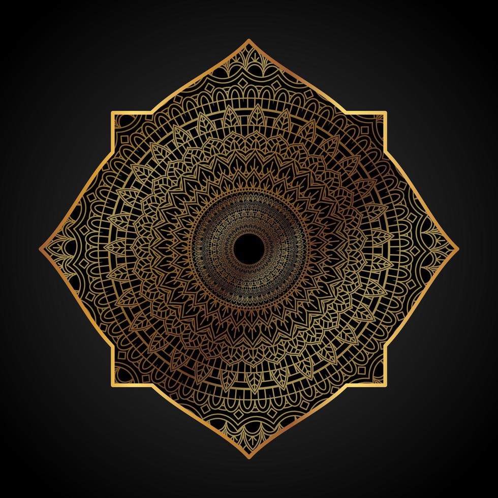 eleganter goldener Mandala-Hintergrund vektor