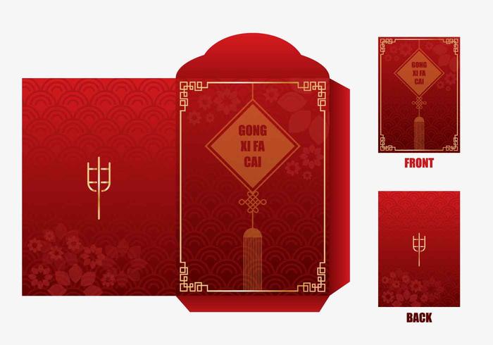 Red Chineese Neujahr Geld Paket Design vektor