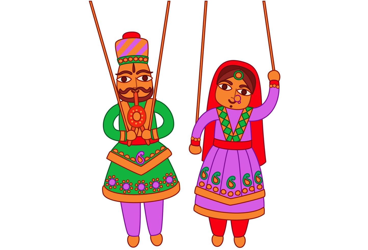 Rajasthan Marionette indische Kunst vektor