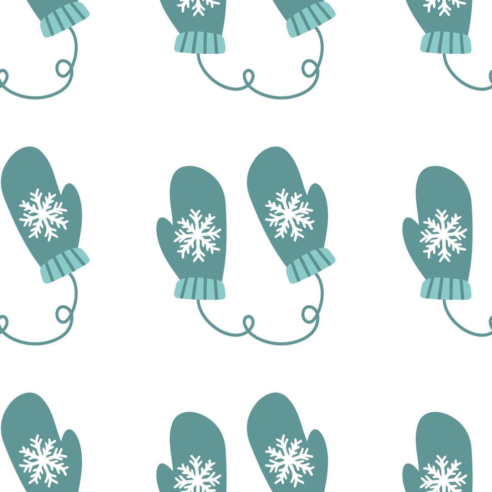 süßes Winterhandschuhmuster im Cartoon-Stil im Vektor. design für winterdekorationsinnenraum, druckplakate, grußkarten, geschäftsbanner, verpackung. vektor