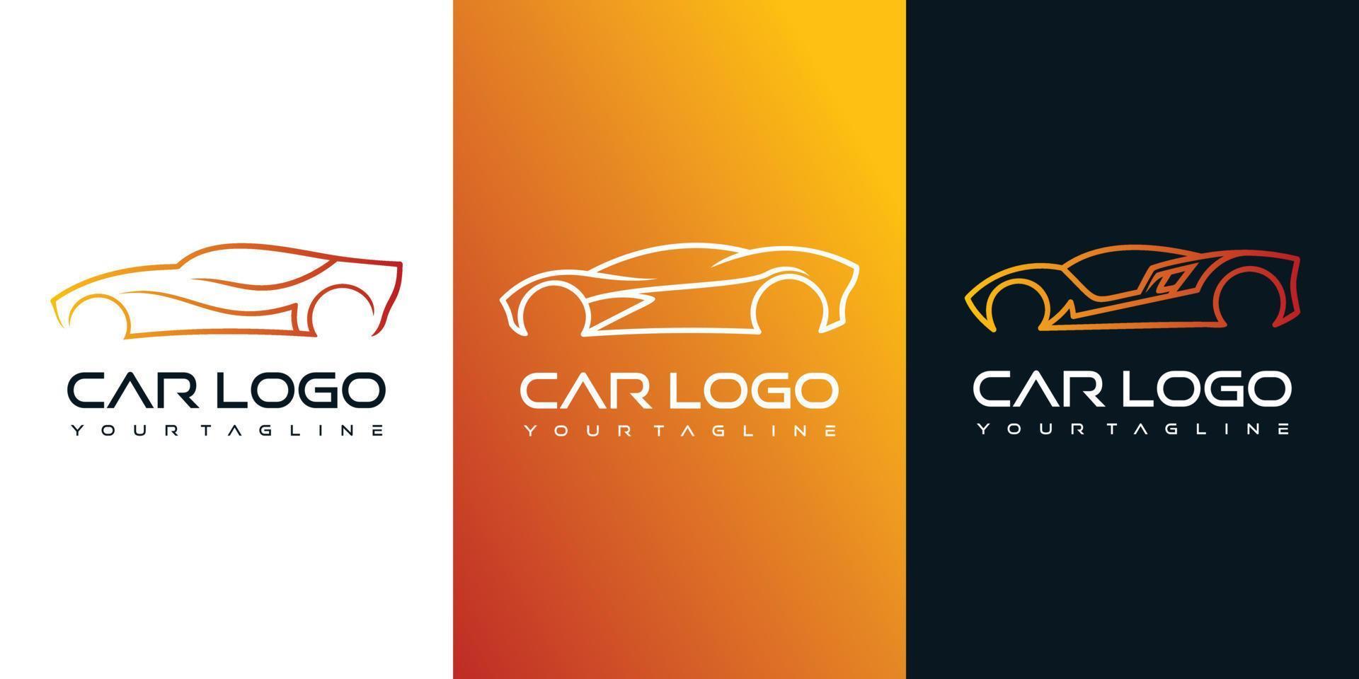 Sportwagen-Logo-Vektor-Symbol einfaches Design Premium-Vektor vektor