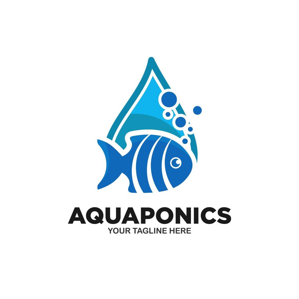 Aquaponik-Logo-Vektorvorlage vektor