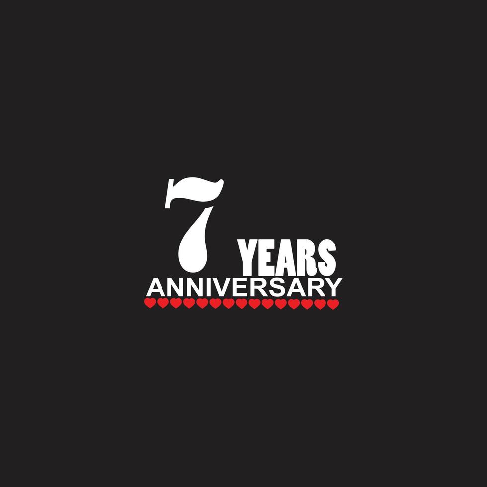 7 år årsdag firande logotyp, hand text, 7 år tecken, hälsning kort vektor