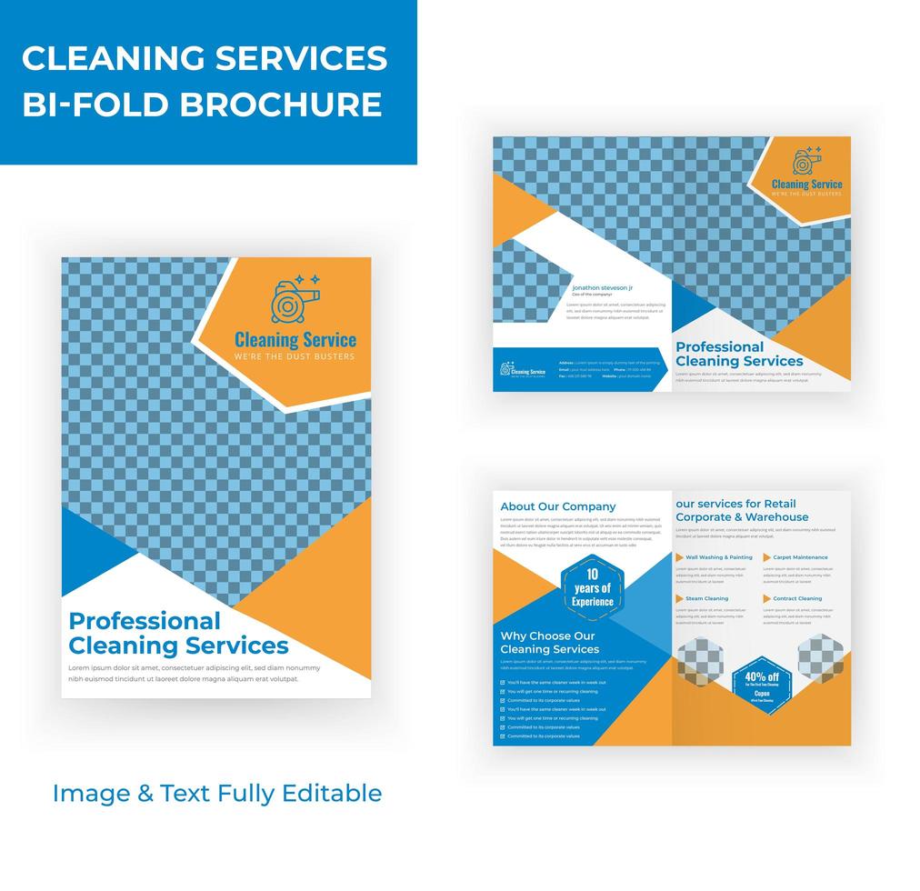 Reinigungsservice Marketing Material Design Broschüre Vorlage vektor