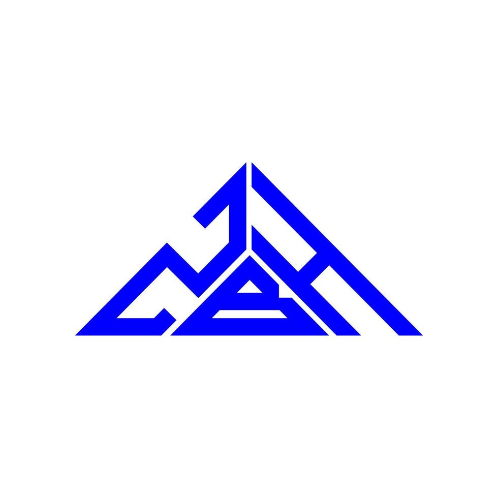 zbh Brief Logo kreatives Design mit Vektorgrafik, zbh einfaches und modernes Logo in Dreiecksform. vektor