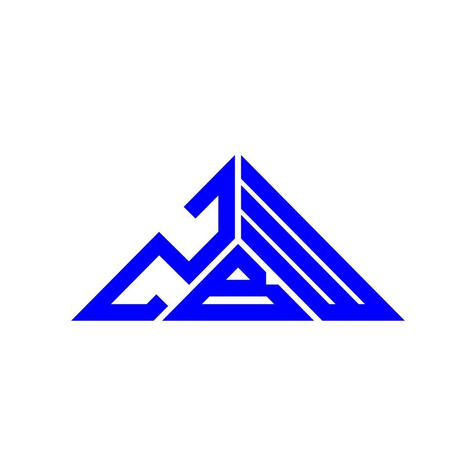 zbw brev logotyp kreativ design med vektor grafisk, zbw enkel och modern logotyp i triangel form.