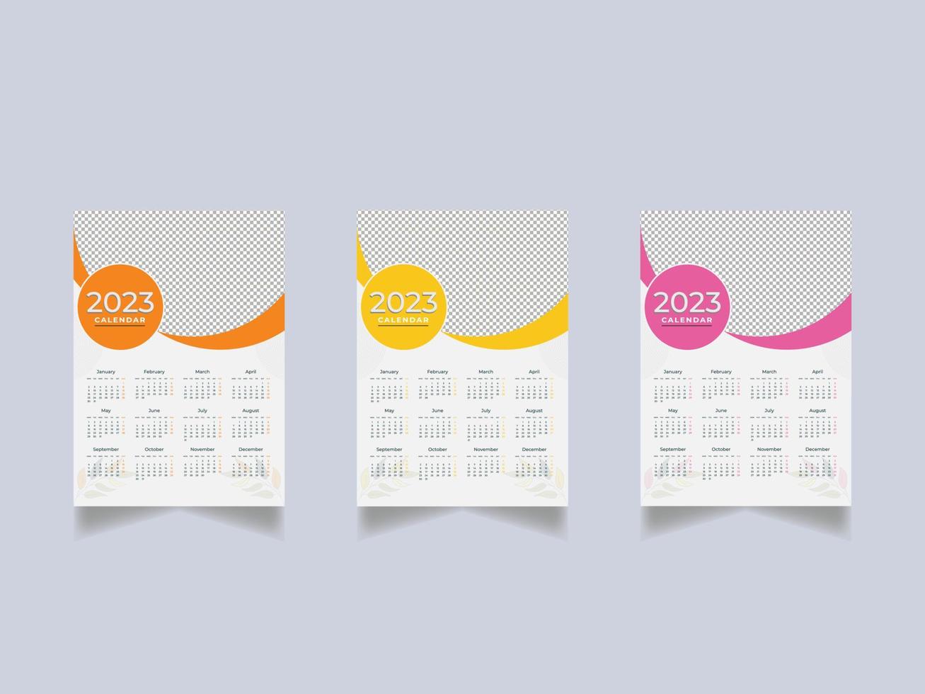 färgrik företags- 2023 vägg kalender design mall vektor