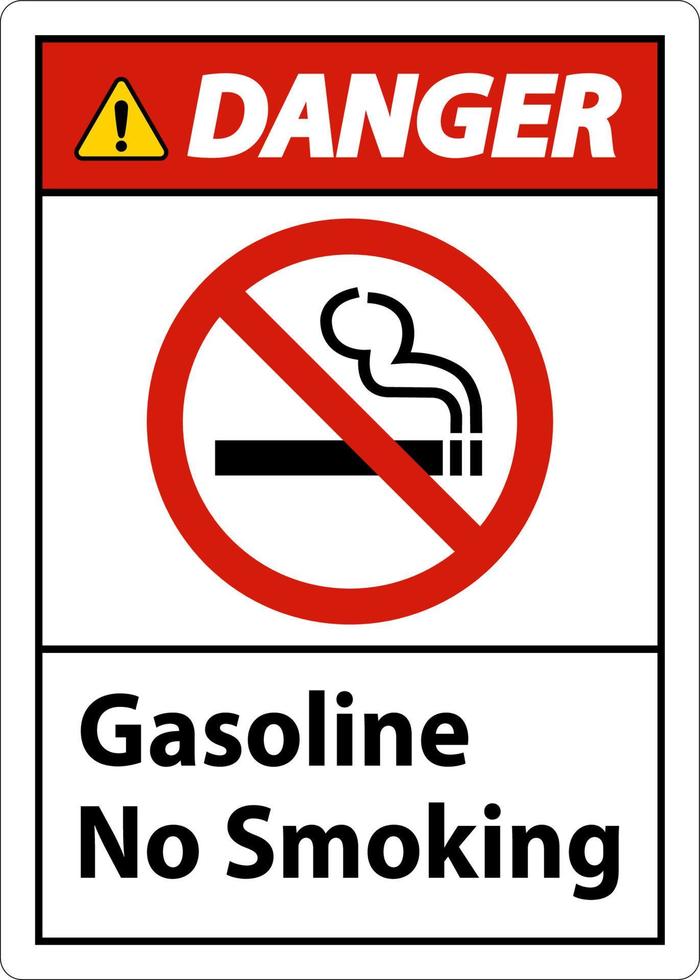 fara bensin Nej rökning tecken på vit bakgrund vektor