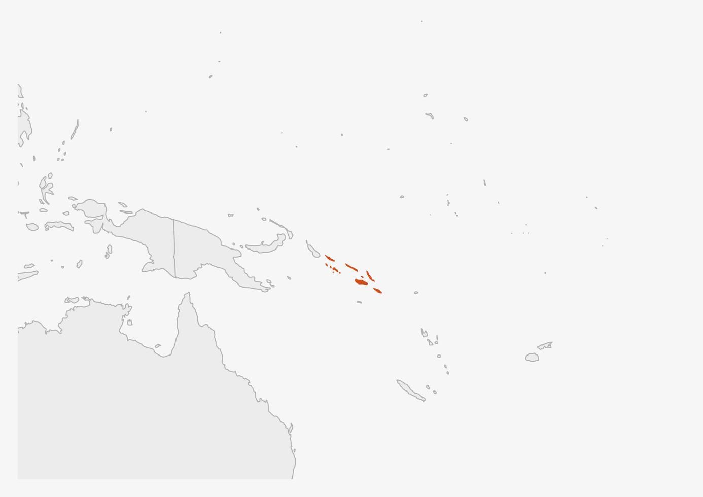 die karte der salomoneninseln ist in den farben der flagge der salomoneninseln hervorgehoben vektor