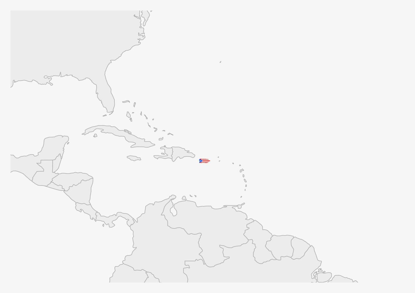 puerto rico Karta markerad i puerto rico flagga färger vektor