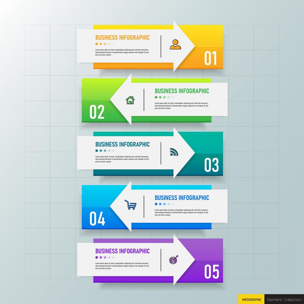 Pfeil Infografiken Design-Vorlage vektor