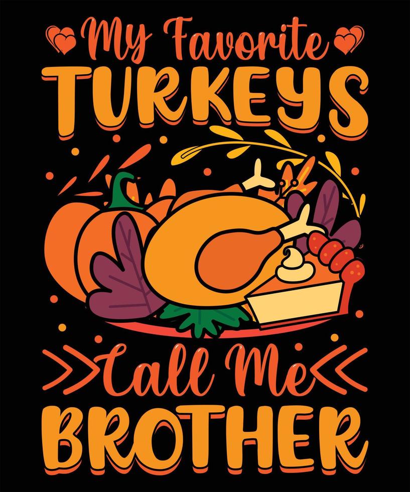 Typografie Thanksgiving Day Dinner Herbstferien Kürbis Vektor T-Shirt