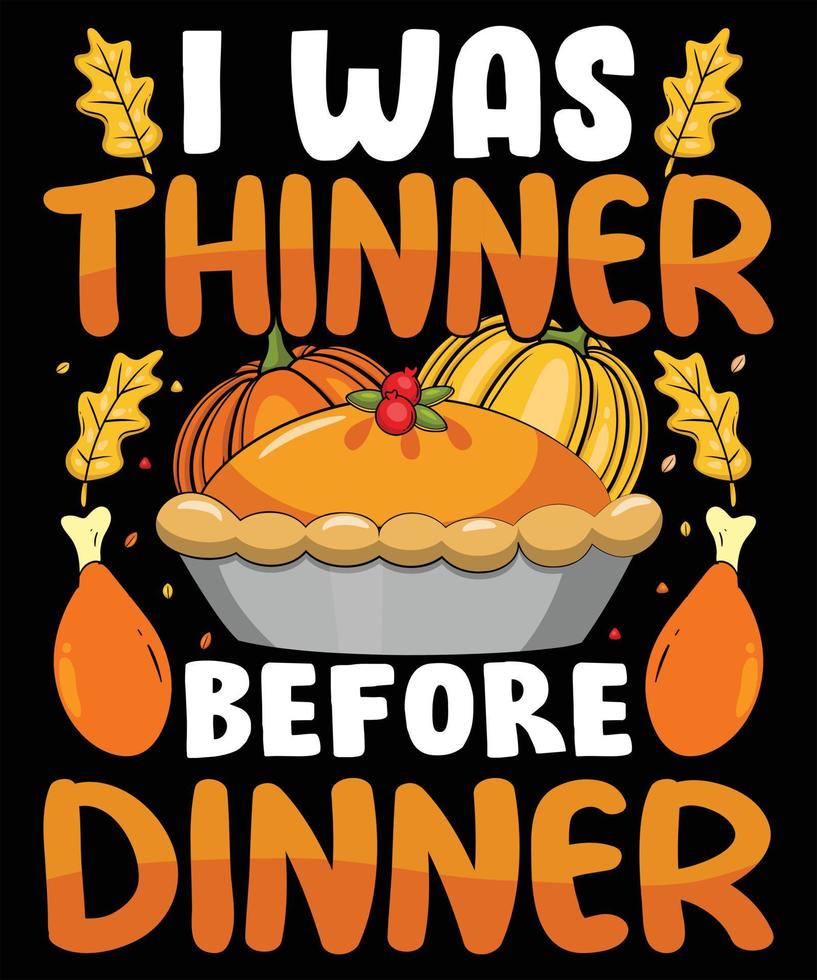 Typografie Thanksgiving Day Dinner Herbstferien Kürbis Vektor T-Shirt