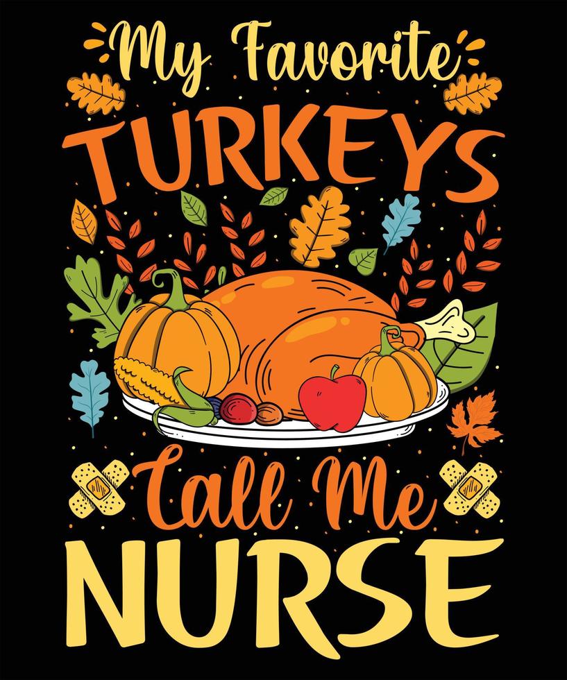 Typografie Thanksgiving Day Dinner Herbstferien Kürbis Vektor T-Shirt