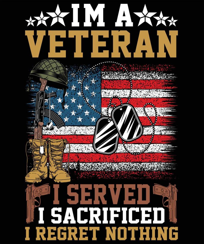 Veteran der amerikanischen Armee, US-Militär-Gedenktag-Vektor-T-Shirt vektor