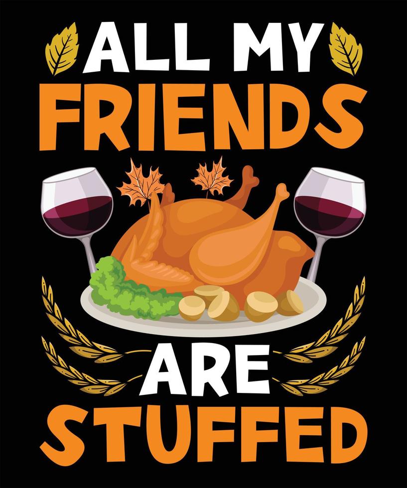 Typografie Thanksgiving Day Dinner Herbstferien Kürbis Vektor T-Shirt