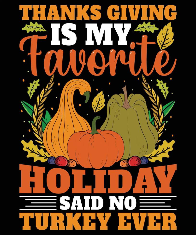 Typografie Thanksgiving Day Dinner Herbstferien Kürbis Vektor T-Shirt