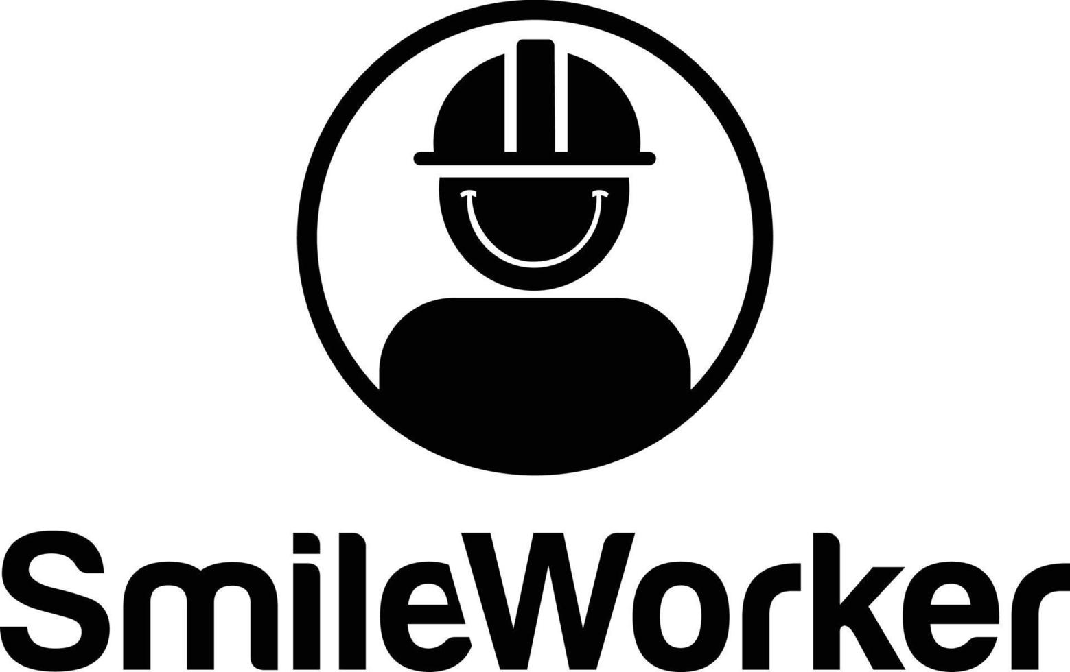 vektor logotyp leende arbetstagare Ansökan med en platt design