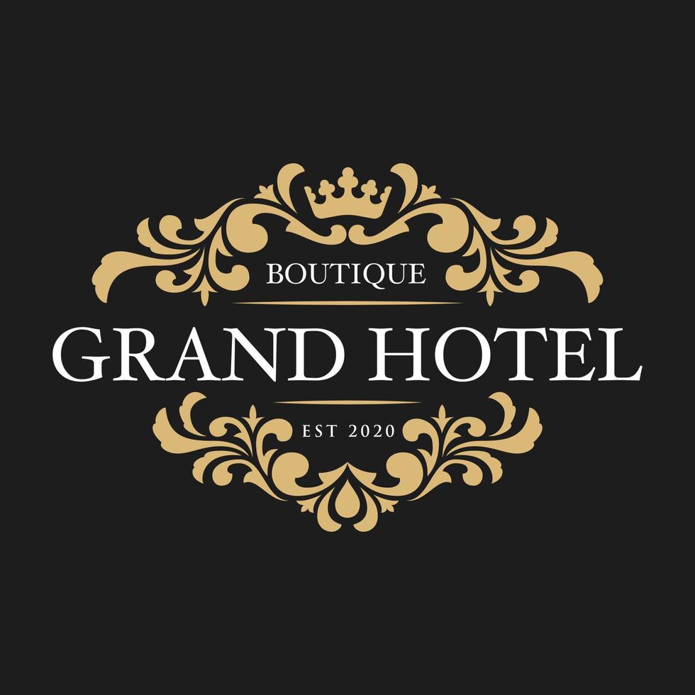 Vektor-Illustration Logo Grand Hotel Boutique Vintage-Design vektor