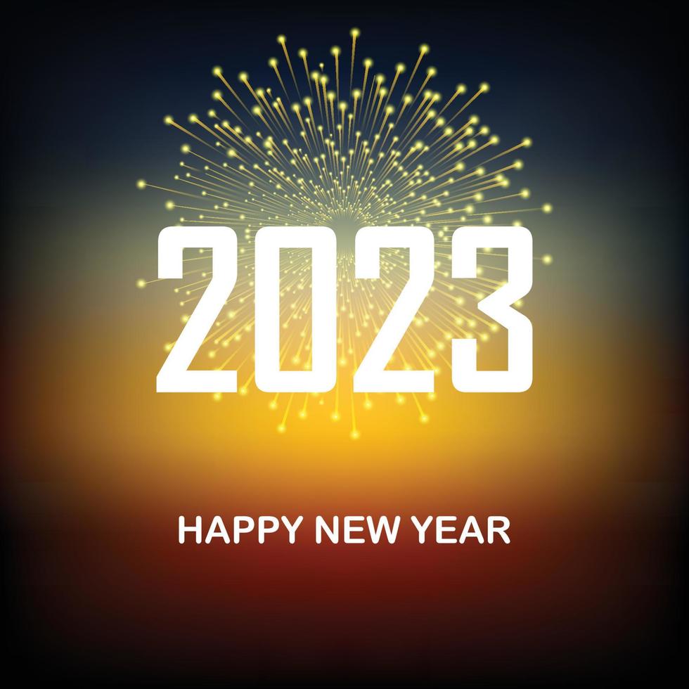 2023 Lycklig ny år hälsning kort firande bakgrund vektor