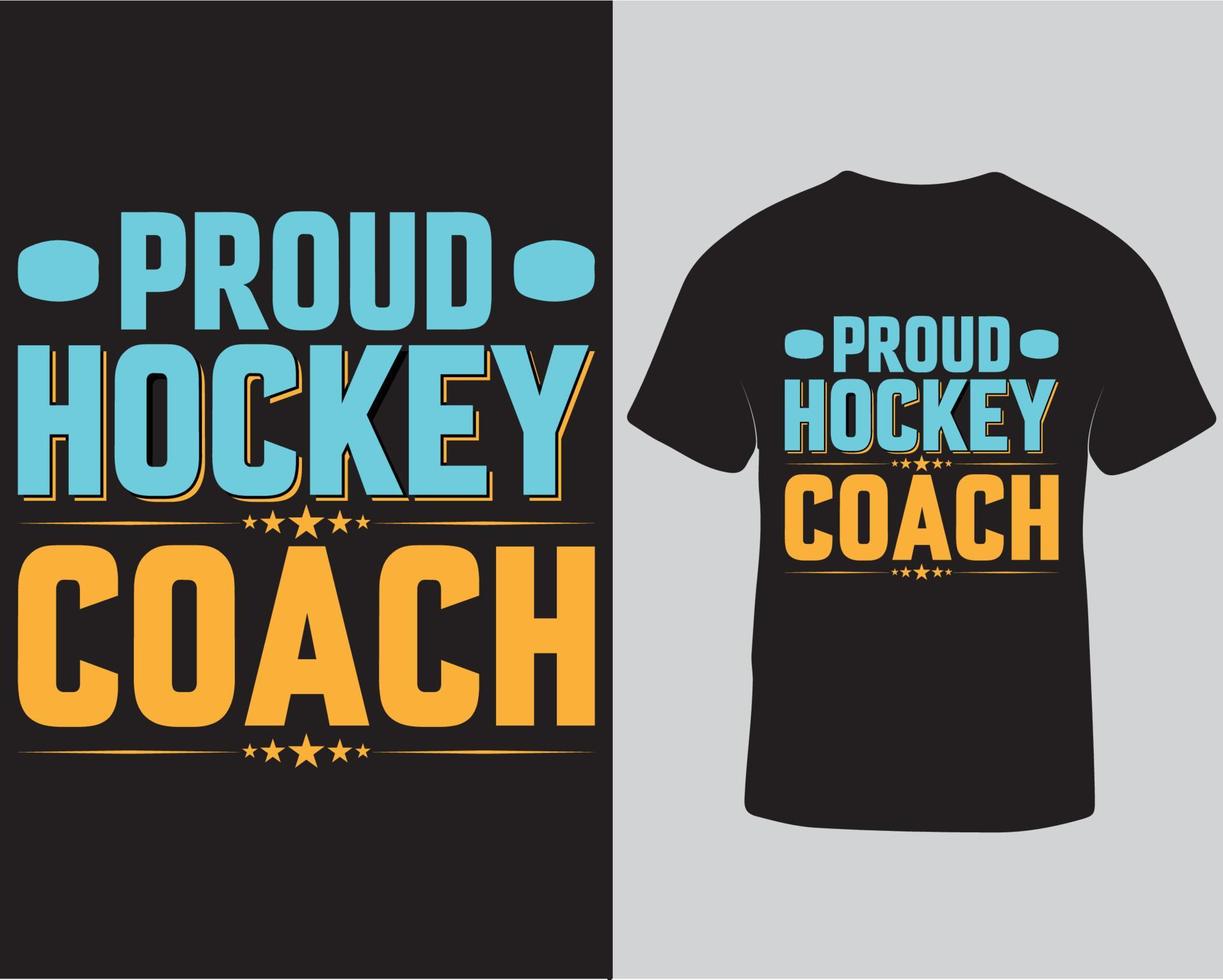 stolt hockey tränare tshirt design, hockey säsong stolt tränare tshirt design proffs ladda ner vektor