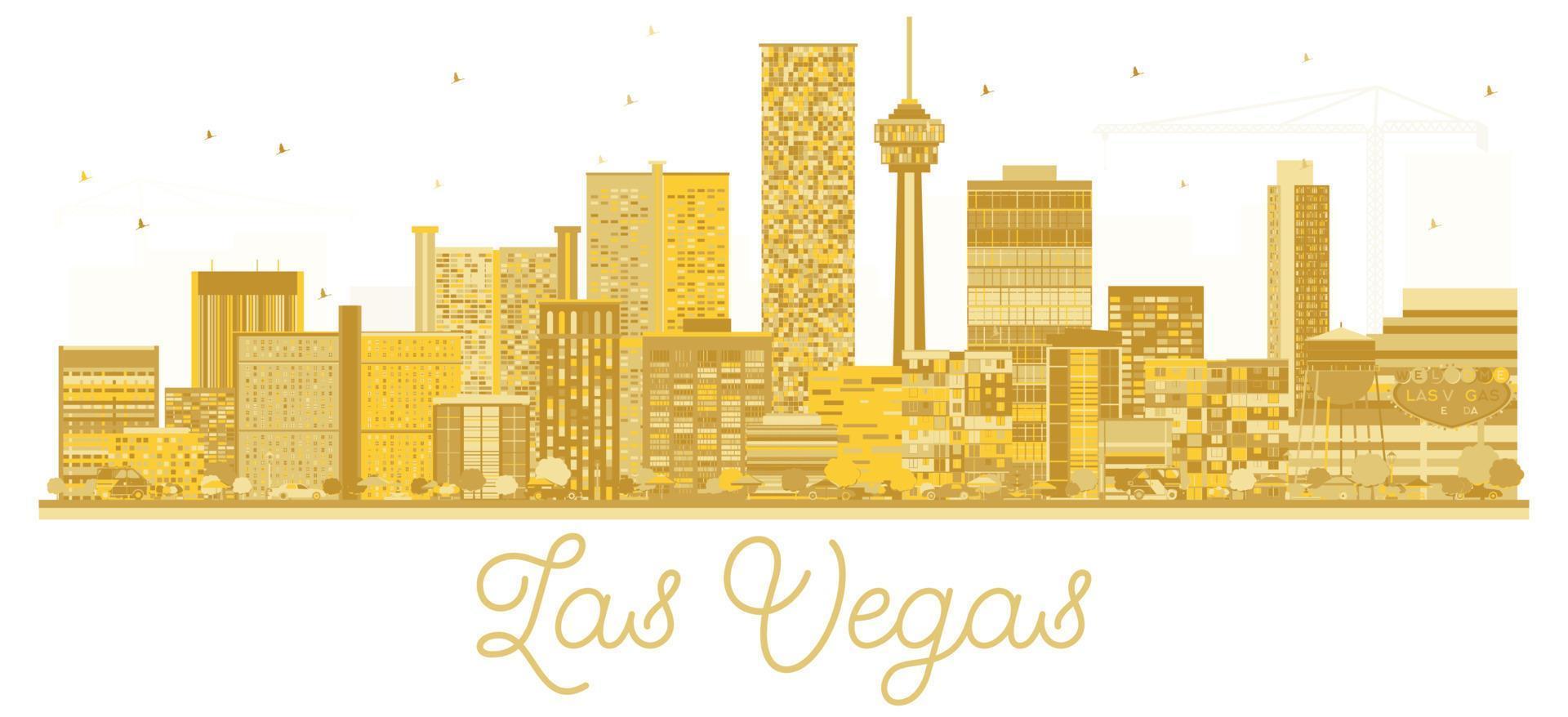 las vegas usa skyline der stadt goldene silhouette. vektor