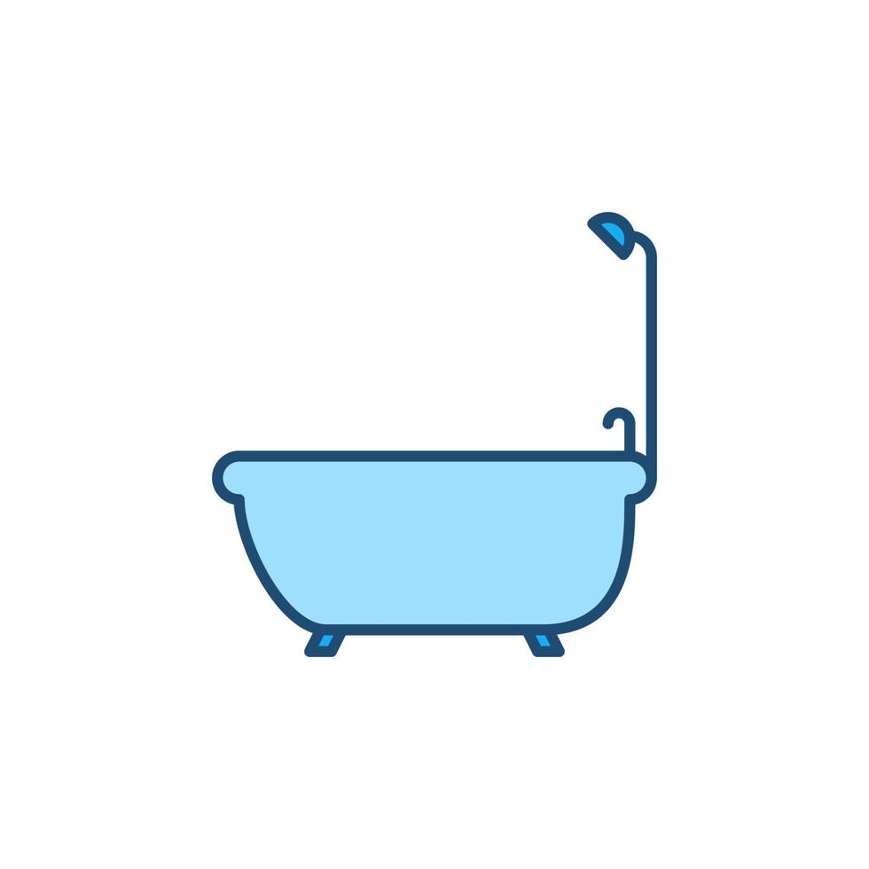 vektor badkar begrepp blå modern ikon eller symbol