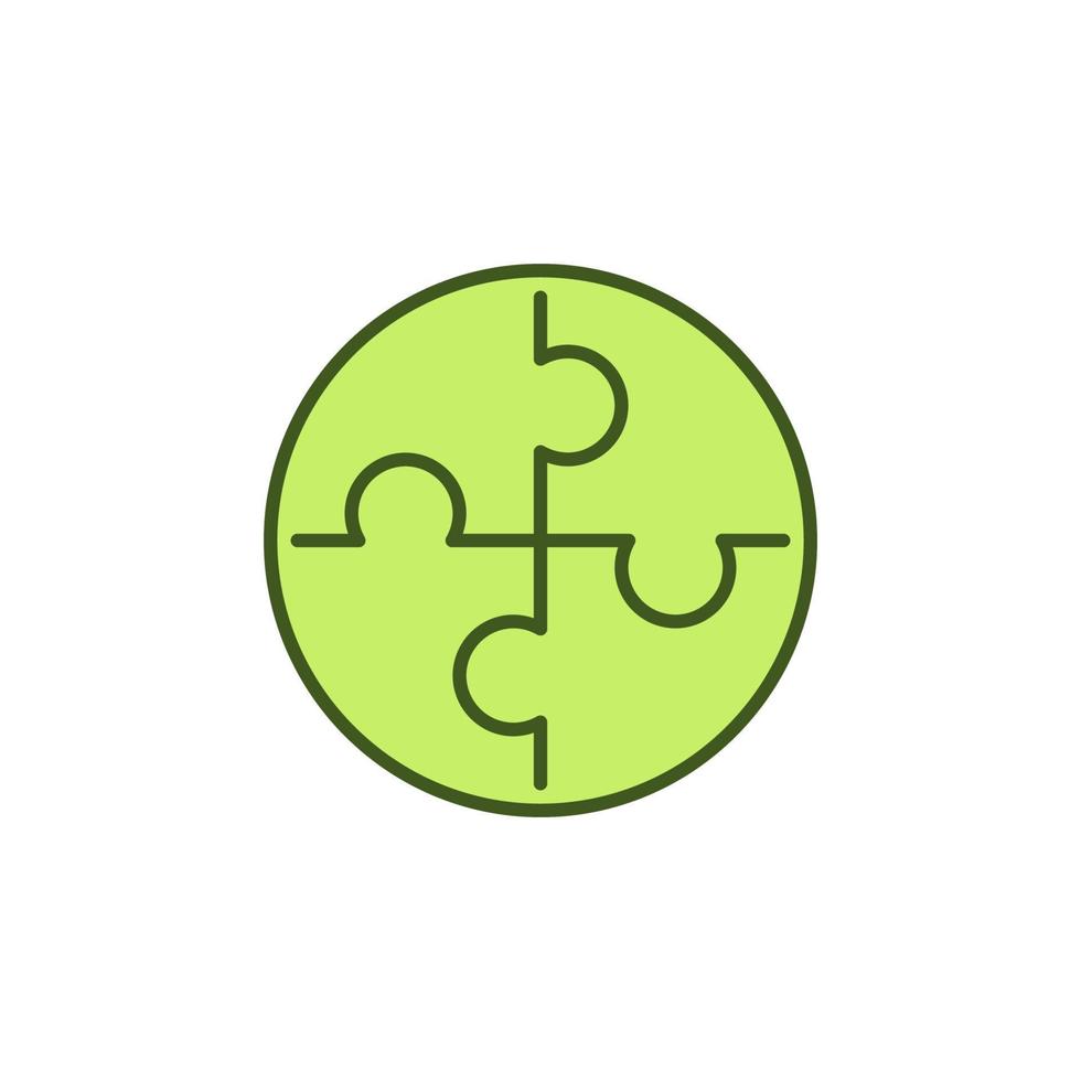 pussel vektor begrepp runda grön ikon