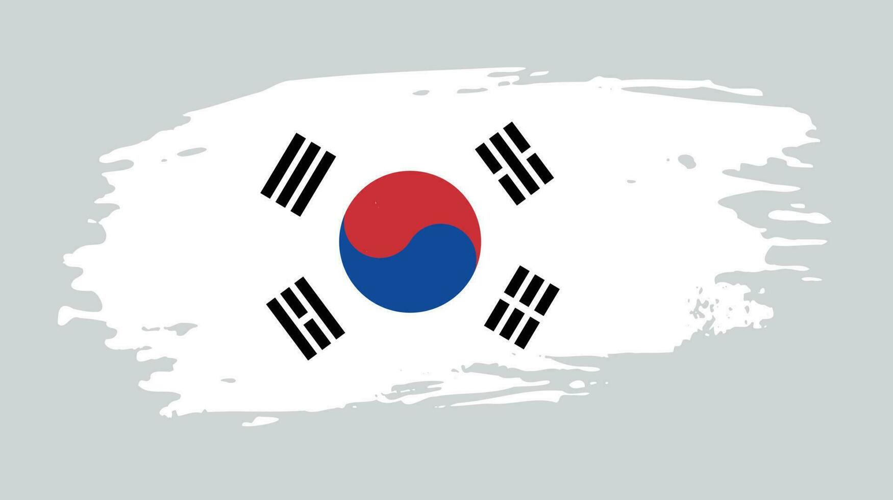 platt grunge textur årgång söder korea flagga vektor