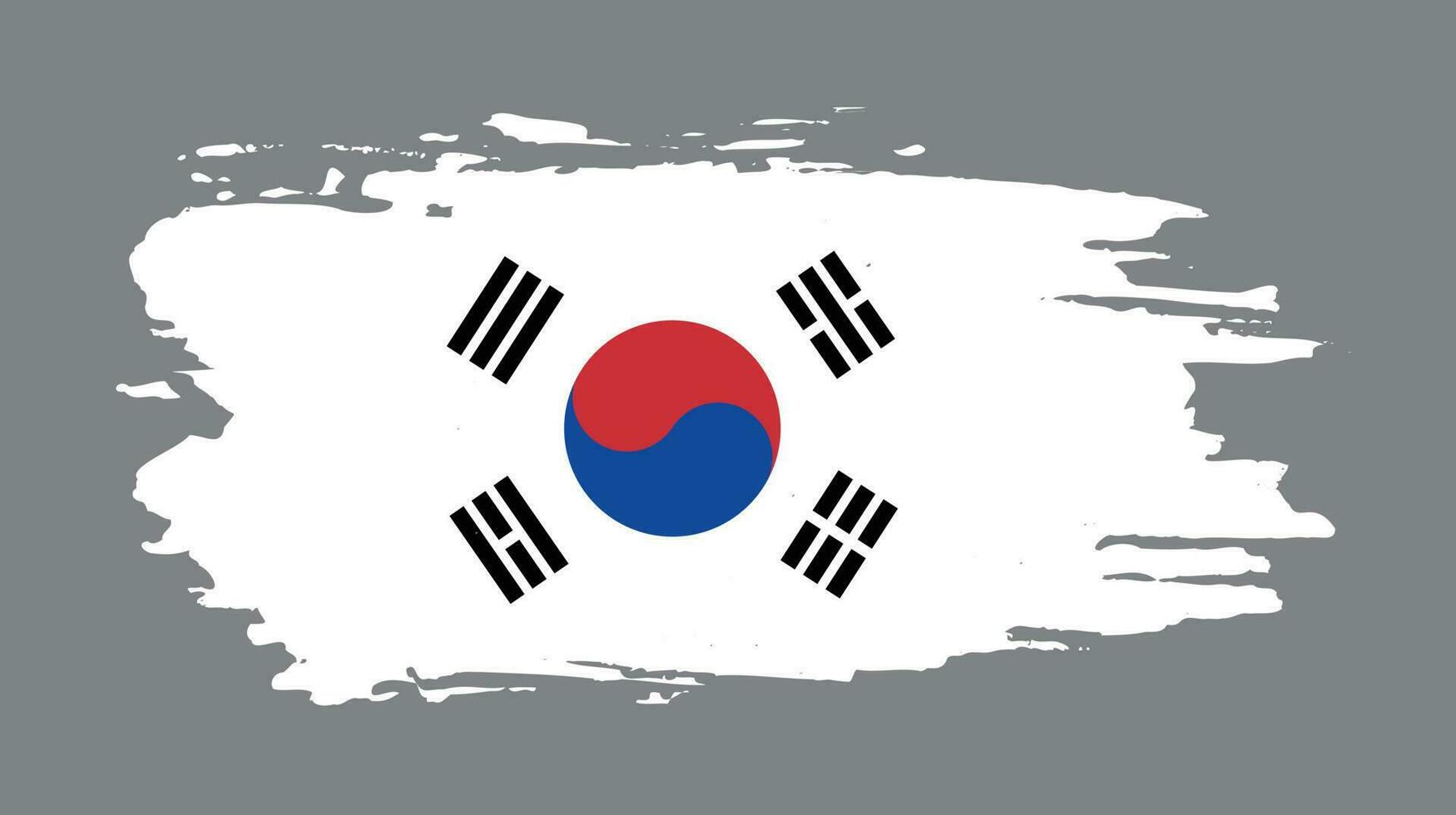 neue kreative Grunge-Textur Südkorea-Flagge vektor