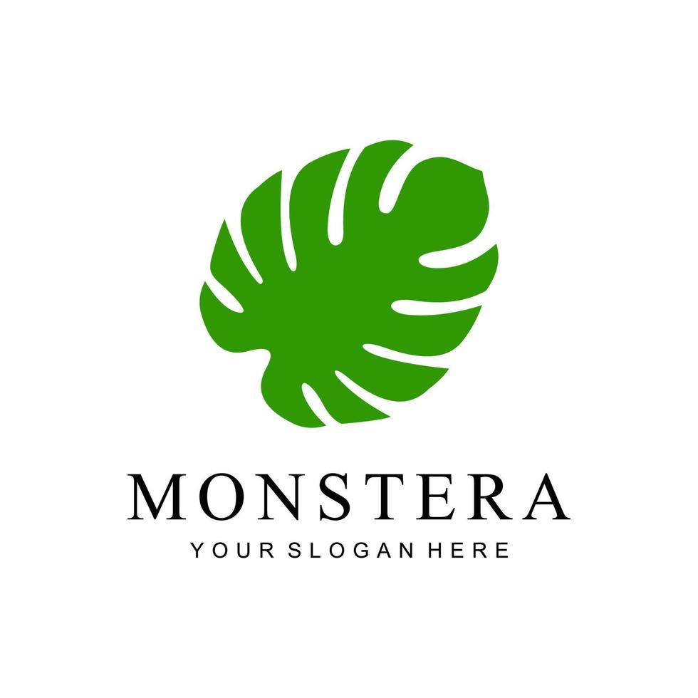 monstera löv logotyp vektor