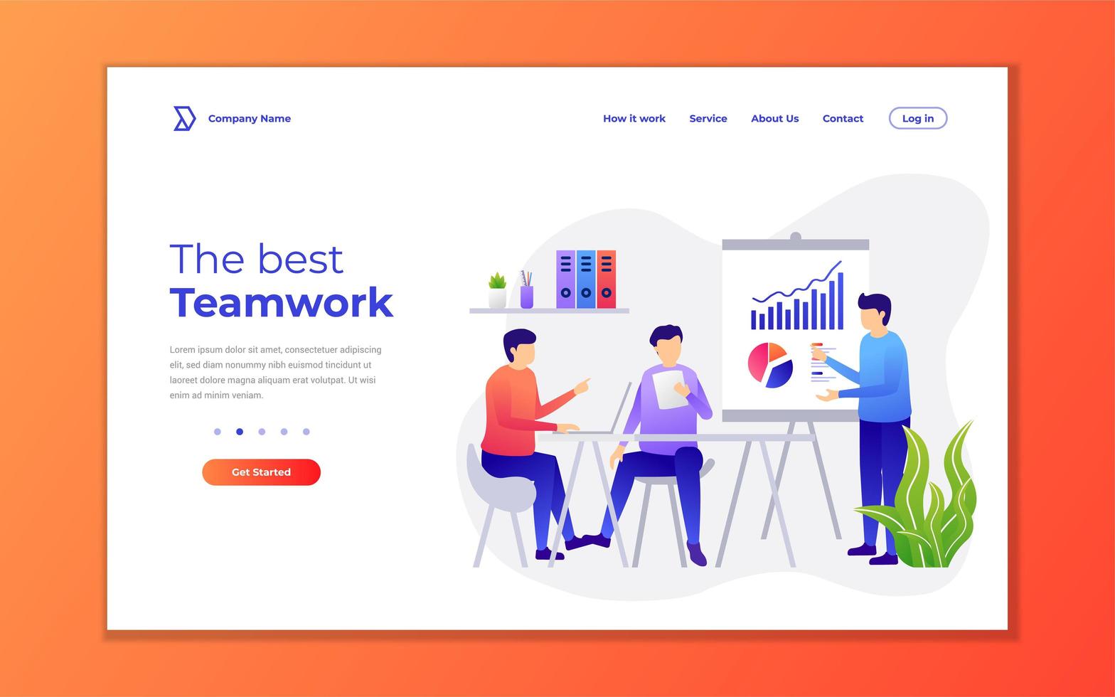 beste Teamwork-Landingpage vektor