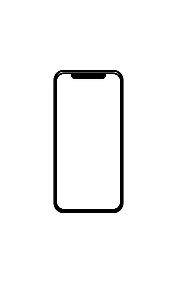 Vorderansicht der Smartphone-Silhouette für Mock-up mit leerem Bildschirm. Vektor-Illustration vektor