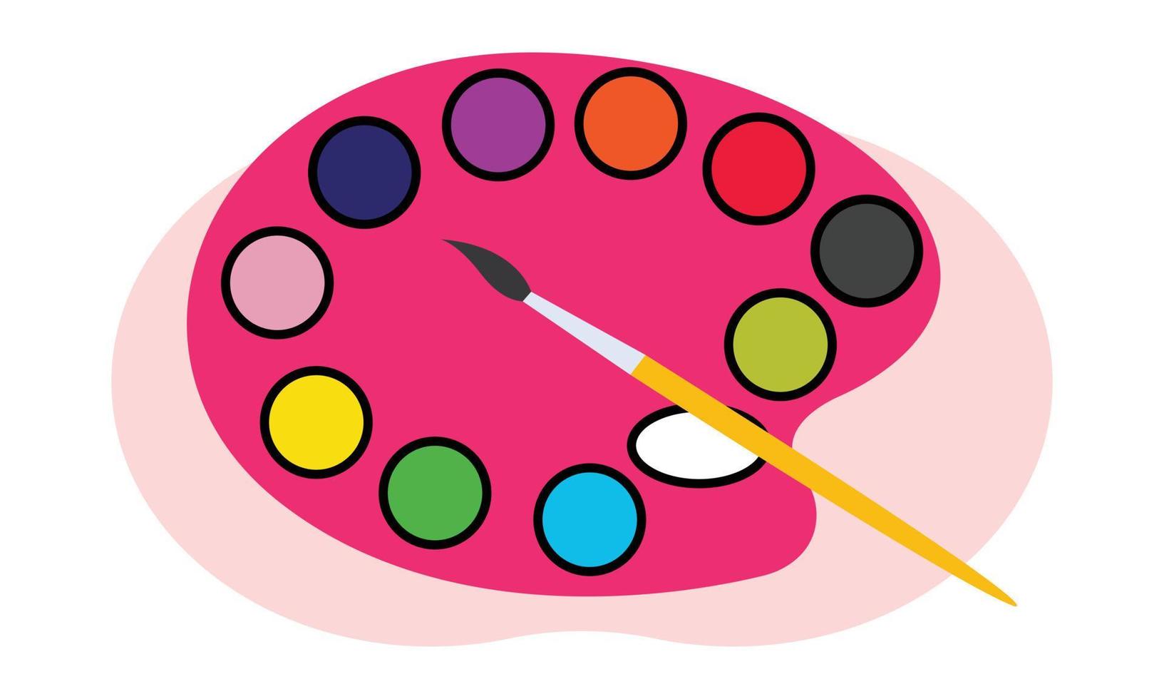Farbpalettensymbol und Vektorgrafiken, Apple-Farbsymbol kreative Kinder und Farbpalettensymbolthema-Vektorillustration. vektor