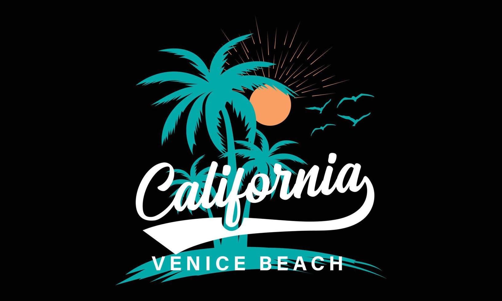 kalifornien venedig strand vektor und illustrationen t-shirt design.