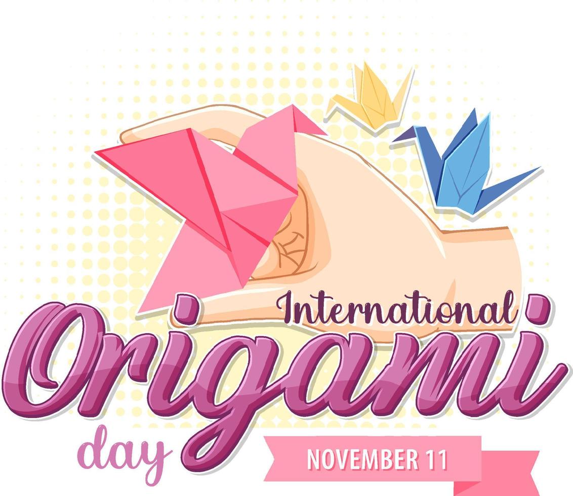 Banner-Design für den internationalen Origami-Tag vektor