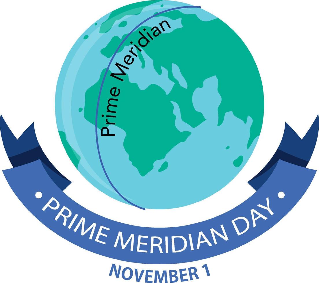 Prime Meridian Day Text für Poster- oder Bannerdesign vektor