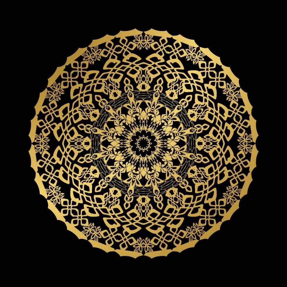 abstrakter dekorativer Mandala-Design-Luxushintergrund in Schwarz vektor