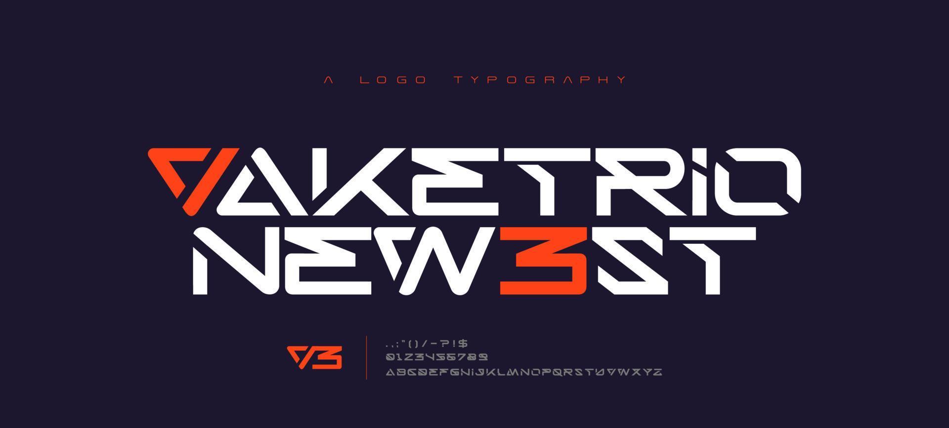 abstrakt scifi modern alfabet teckensnitt. vetenskap fiktion typografi sport, teknologi, mode, digital, framtida kreativ logotyp font. vektor illustration