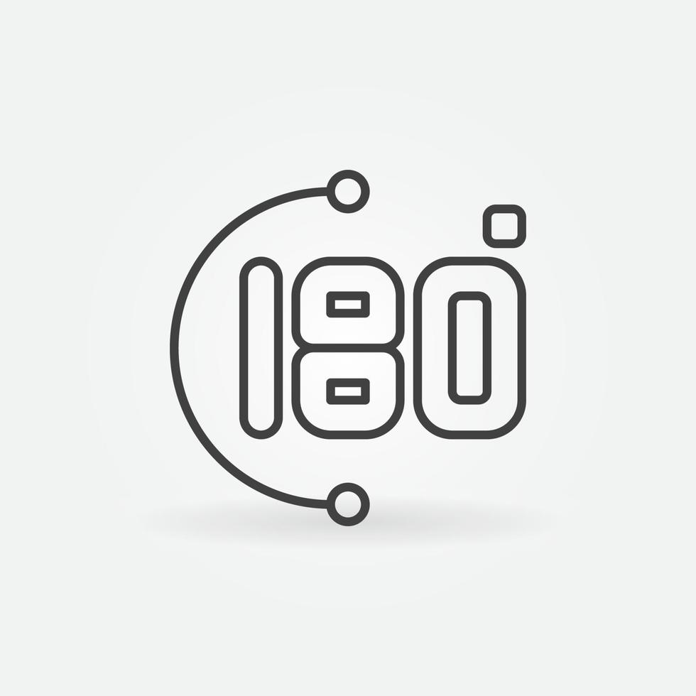 180 grader linjär vektor begrepp ikon eller logotyp element
