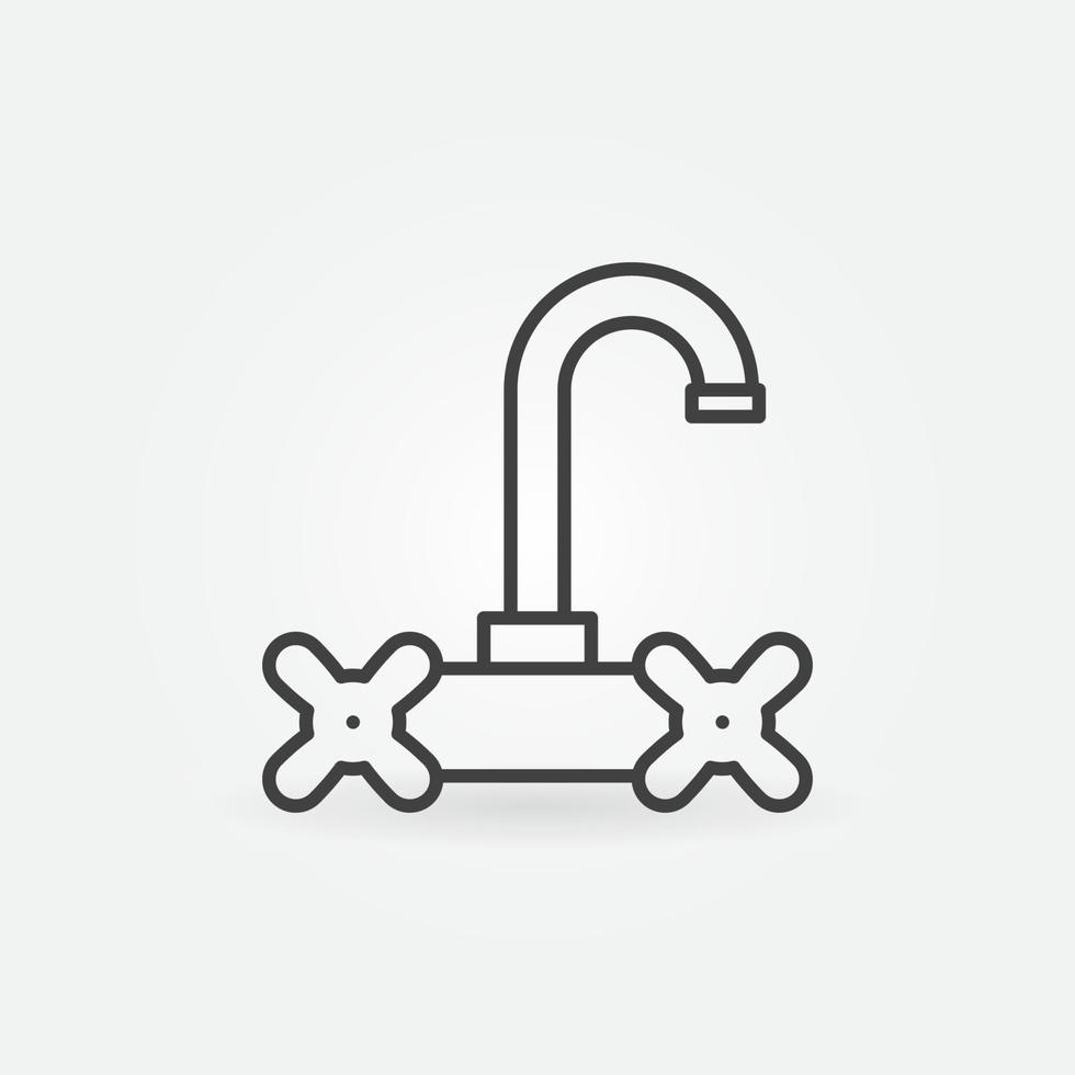 Wasserhahn Vektor dünne Linie Konzept Symbol oder Logo-Element
